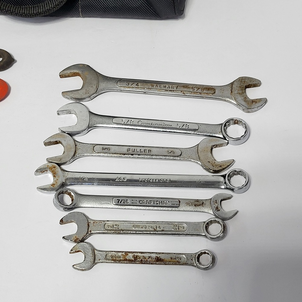 Masterforce Tool Bag with 11pc Wrench Set Craftsman Ace Fuller Gedore Mixed Lot* - Picture 2 of 8